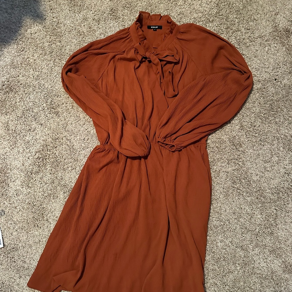 Wishlist Rust Long Sleeve Dress